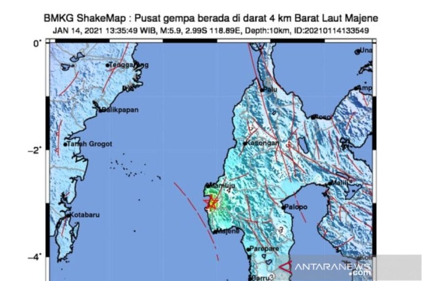 5.9-magnitude quake hits West Sulawesi Majene