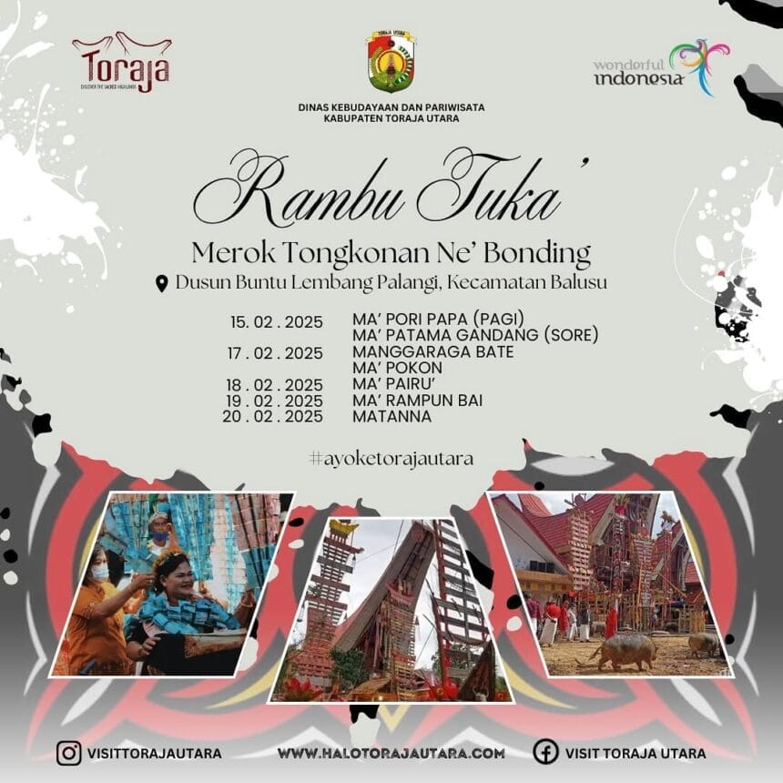 Syukuran Mangrara Banua Tongkonan Ne' Bonding (Ritual Upacara Syukuran Rambu Tuka’)