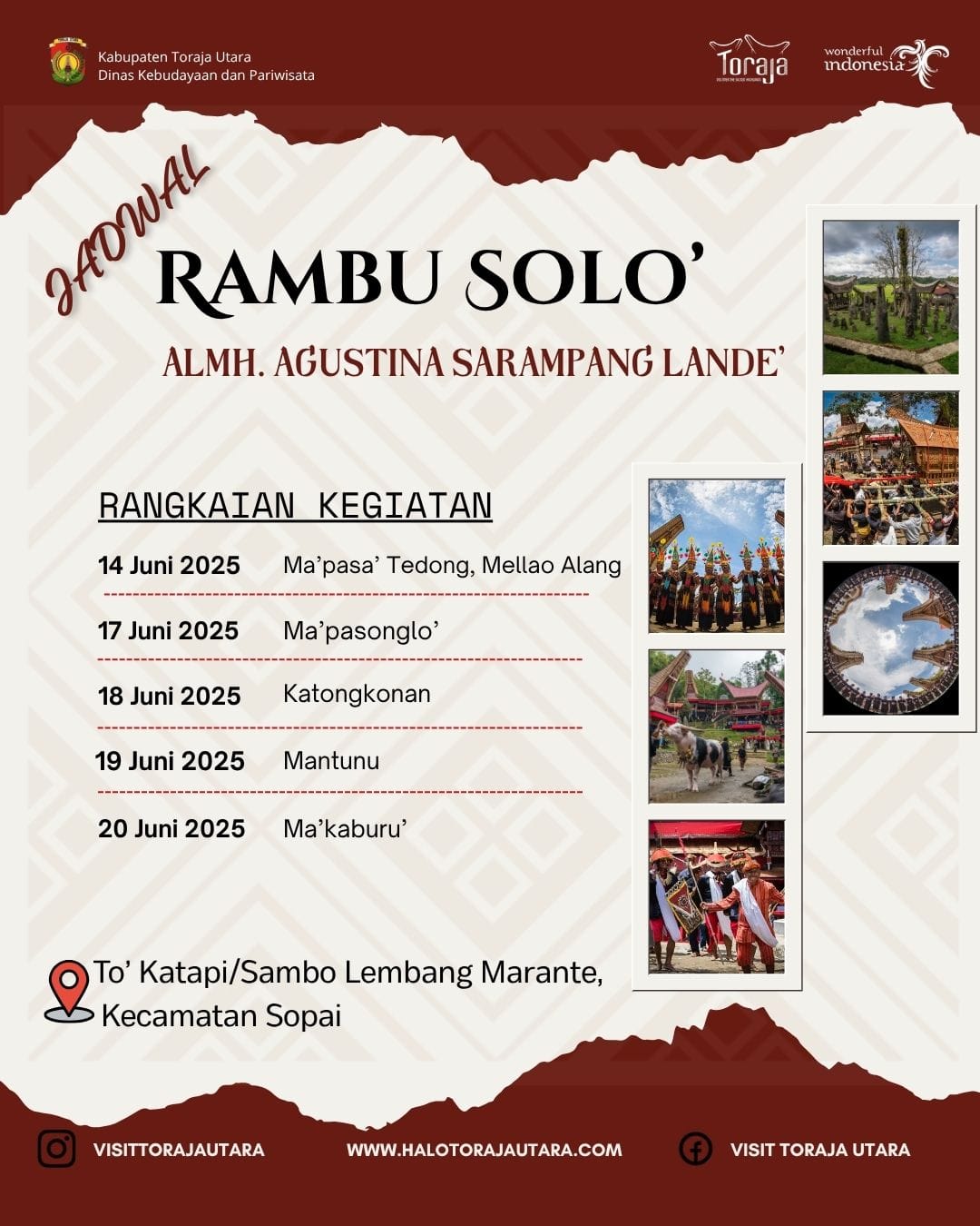 Rambu Solo’ Almh. Agustina Sarampang Lande'