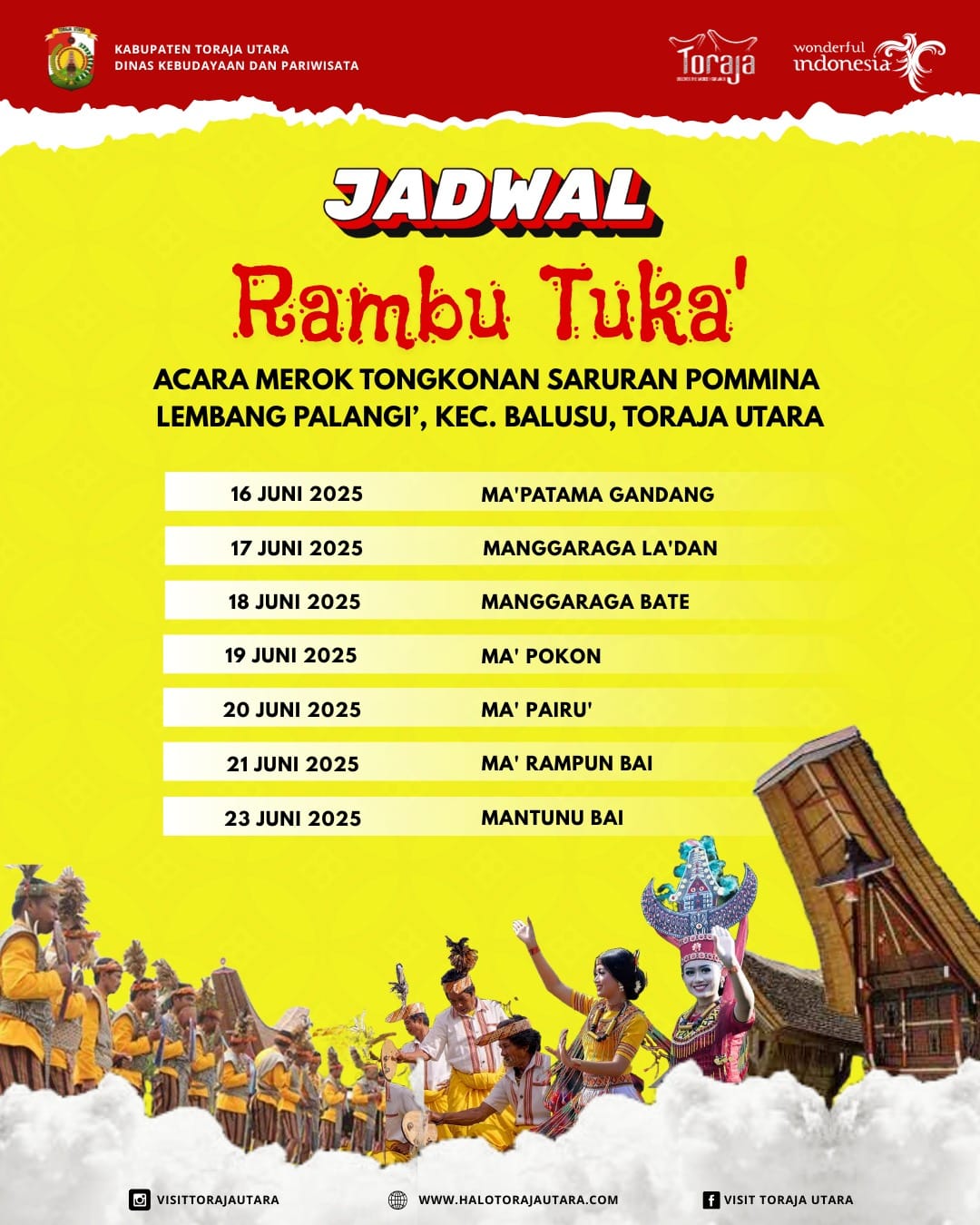 Syukuran Mangrara Banua Tongkonan Saruran Pommina (Ritual Upacara Syukuran Rambu Tuka’)