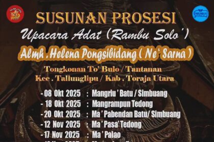 Rambu Solo’ Almh. Helena Pongsibidang (Ne’ Sarna)