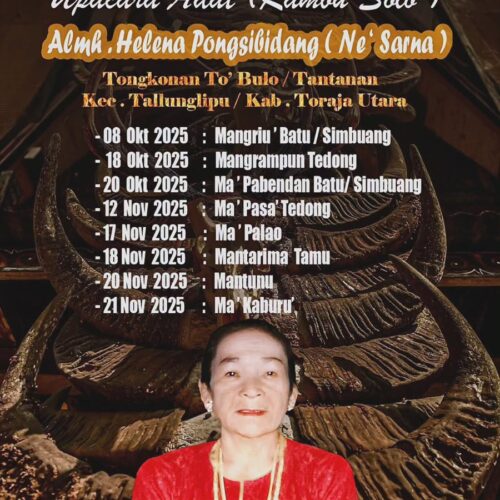 Rambu Solo’ Almh. Helena Pongsibidang (Ne’ Sarna)