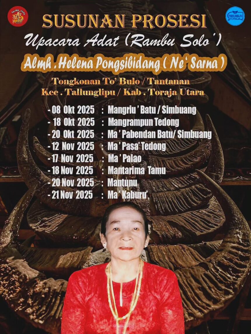 Rambu Solo’ Almh. Helena Pongsibidang (Ne’ Sarna)