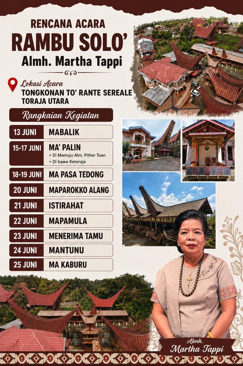 Pemakaman Adat Rambu Solo’ Almh. Martha Tappi - Juni 2026