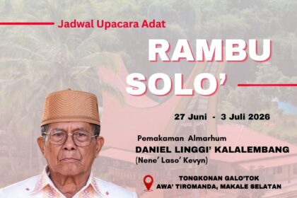 Rambu Solo’ Alm. Daniel Linggi' Kalalembang (Nene' Laso' Kevyn) - Juni dan Juli 2026