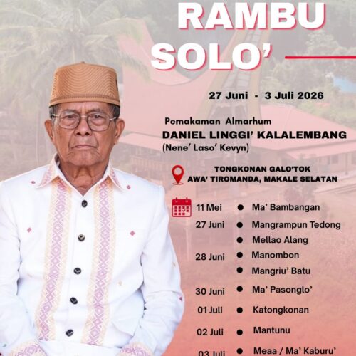 Rambu Solo’ Alm. Daniel Linggi' Kalalembang (Nene' Laso' Kevyn) - Juni dan Juli 2026