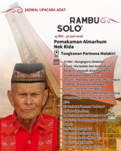 Rambu Solo’ Alm. Nek Rida (Bulan Juni 2026)