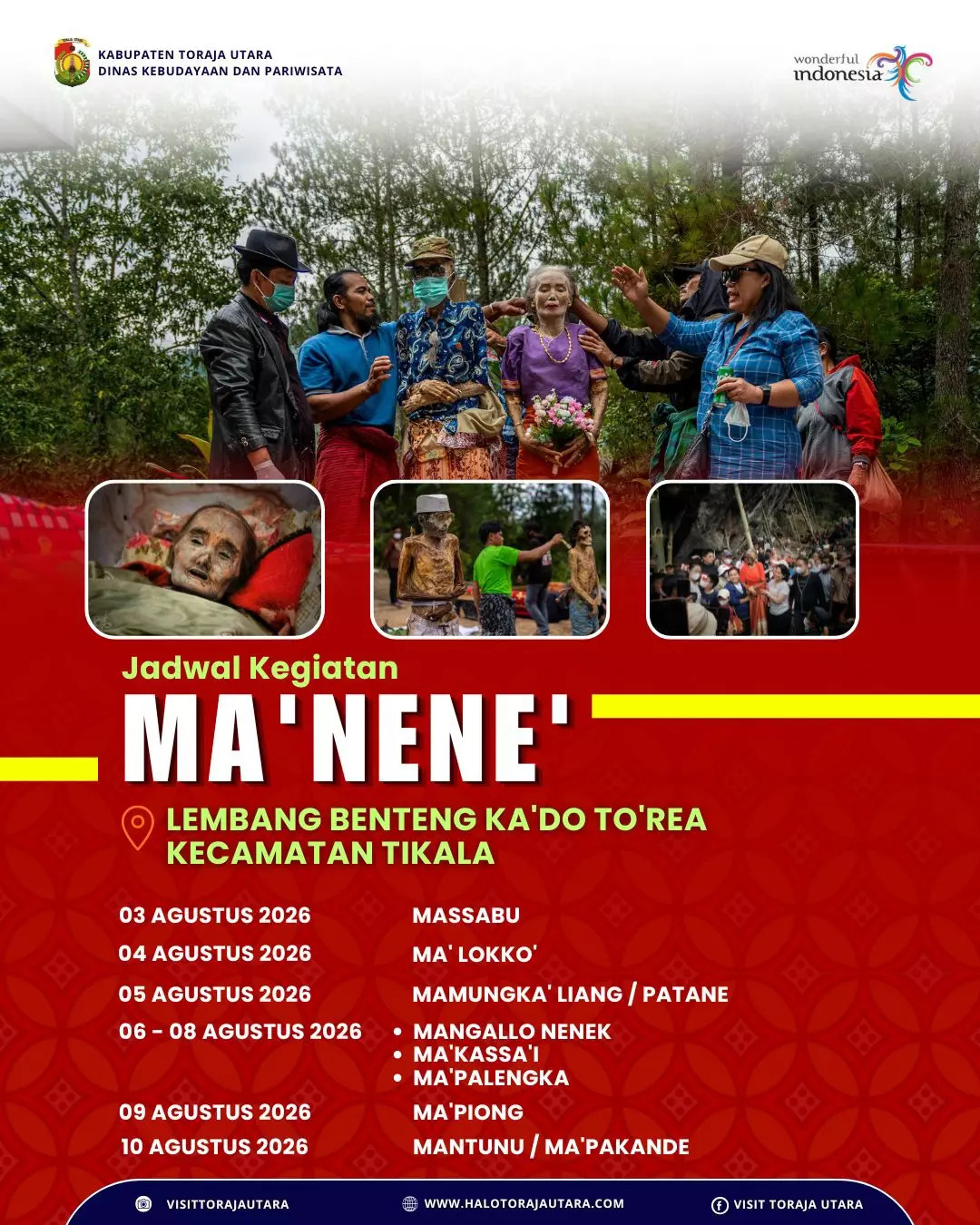 Jadwal Ma'nene' Toraja - Agustus 2026 (Lembang Benteng Ka'do To'rea)