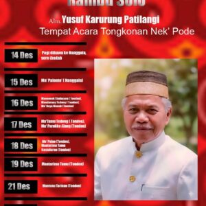 Pemakaman Adat Rambu Solo’ Alm. Yusuf Karurung Patilangi - Desember 2026