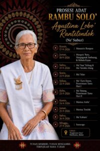 Pemakaman Adat Rambu Solo’ Almh. Agustina Lobo' Rantetondok (Ne' Subur) - September 2026